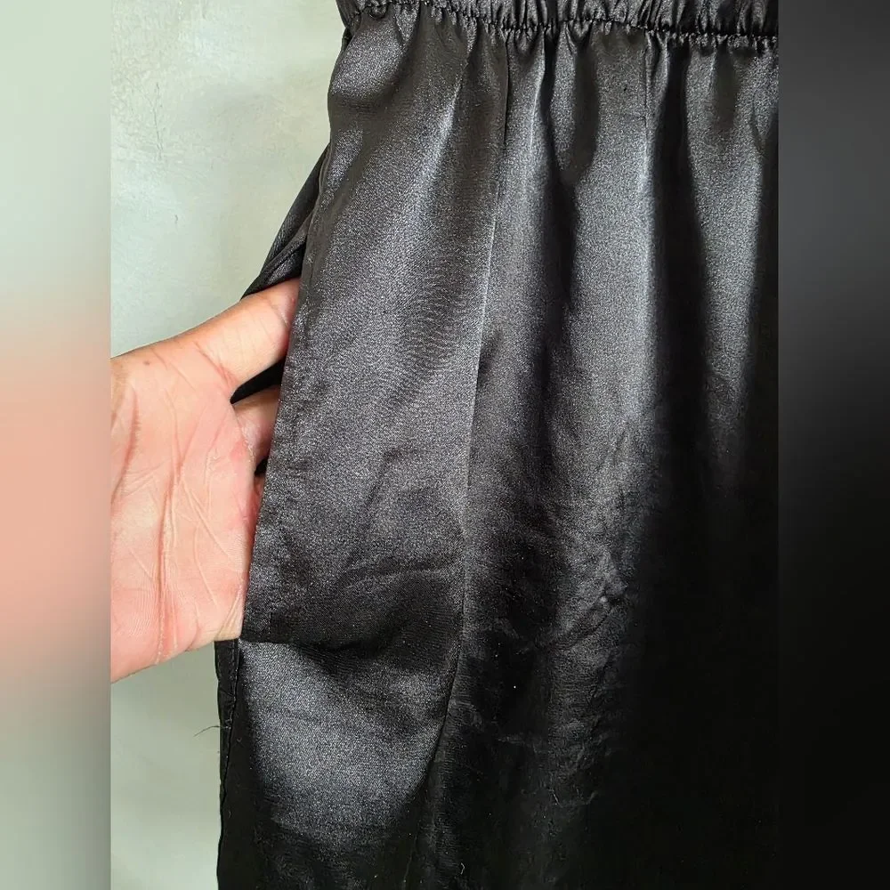 AEO Men's Black Solid Satin Pocket Boxer Short XL